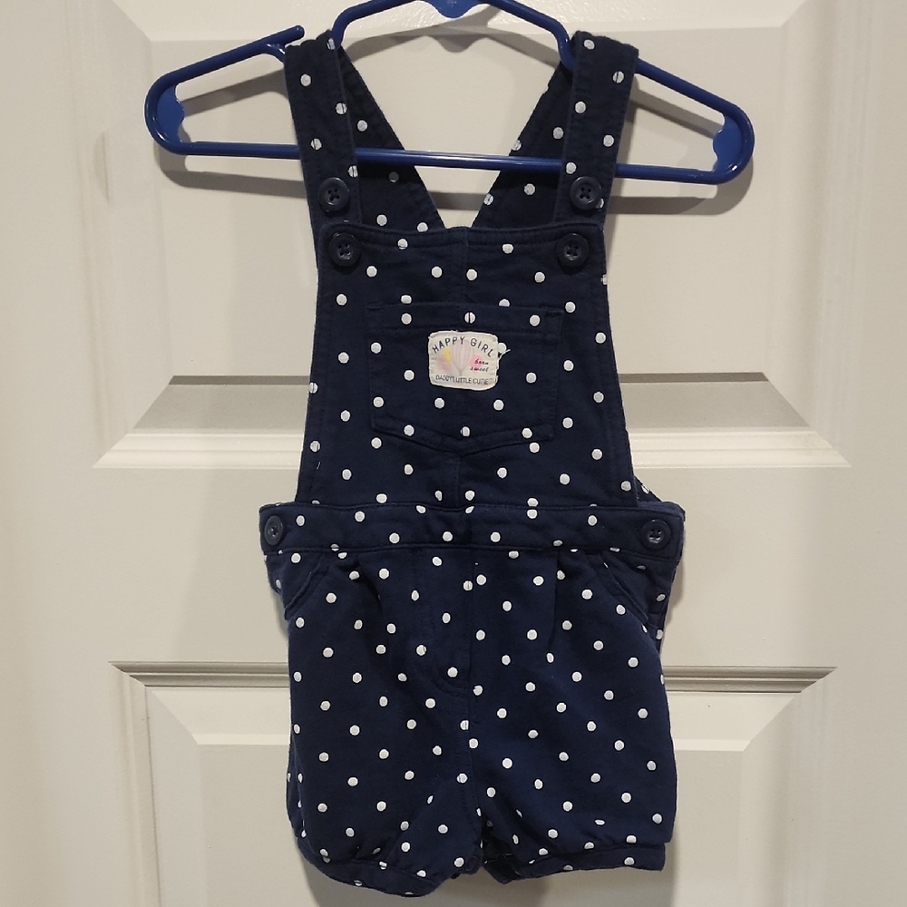 Carter's Blue and White Polka Dot Overalls
